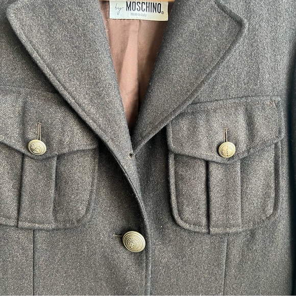 Cheap and Chic by Moschino Military Style Dark Brown Wool Blend Blazer. Size 8 - Picture 3 of 16